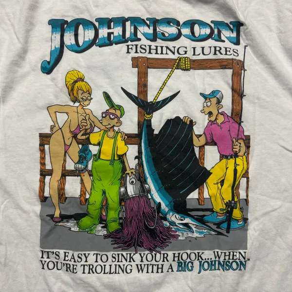 133 Big Johnson 90s Vintage Fishing Lures White Tee  Whatnot: Shop, Sell,  Connect
