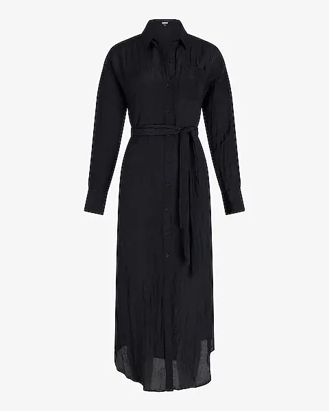 055. EXPRESS Boyfriend Poplin Portofino Maxi Shirt Dress Size Large   Whatnot: Shop, Sell, Connect