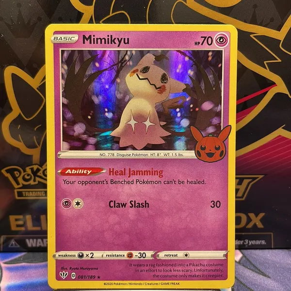 mimikyu pokemon card value trick or trade 081/189 Holo Rare Sword And Shield · Whatnot: Shop, Sell, Connect Promo Retreat cost Pokémon Mimikyu 081/189 Trick or