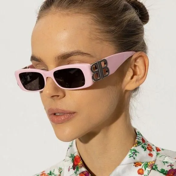 pink balenciaga glasses