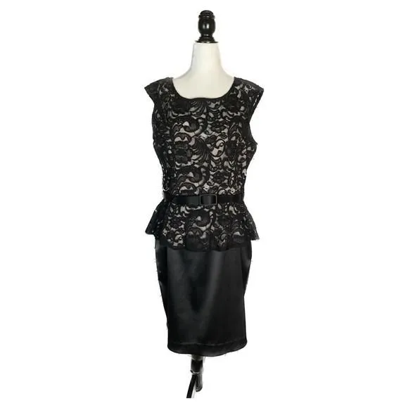 black lace maternity cocktail dress Black Lace Ruffle Tiered Off Shoulder Maternity Midi Dress main image 0