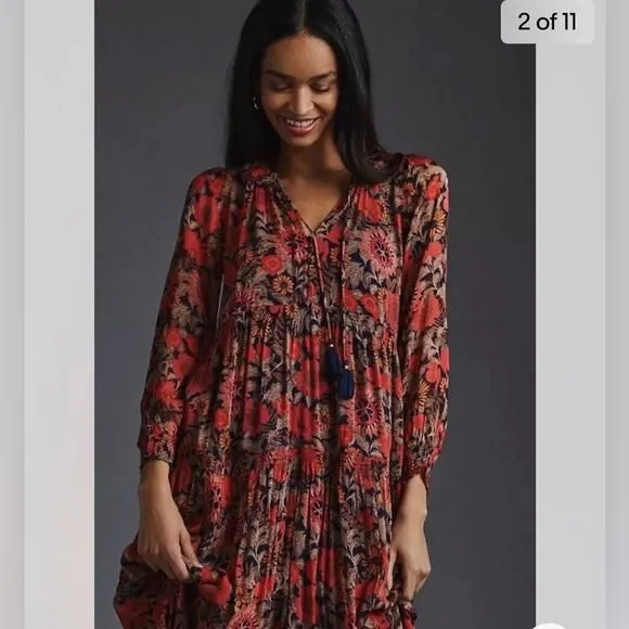 C Anthropologie The Marais Printed Chiffon Maxi Dress Size XSP A-46   Whatnot: Shop, Sell, Connect