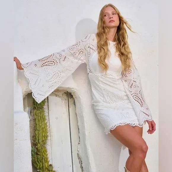 knee length dresses for ladies Gracie Lace Mini Dress White main image 0