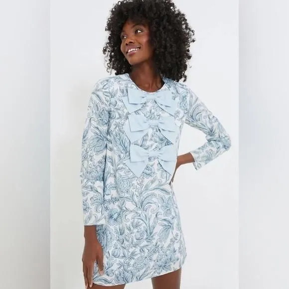 NWT - Hyacinth House Blue Chintz Clarice Bows Dress - Medium