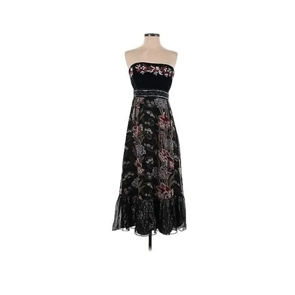 Nanette Lepore Heirloom Embroidered Sleeveless Velvet Silk Floral Dress   Whatnot: Shop, Sell, Connect