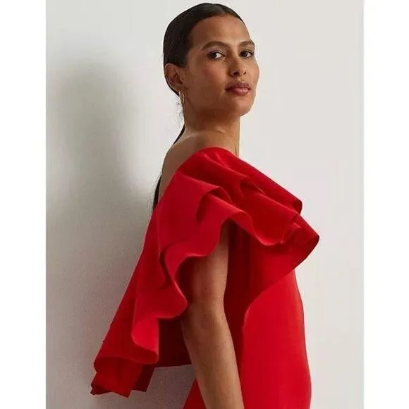 LAUREN RALPH LAUREN NWT RED Crepe Off-the-Shoulder Cocktail Dress 2   Whatnot: Shop, Sell, Connect