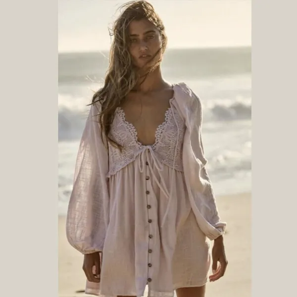 knee length dresses for ladies Free People Free-est Have A Thing For You Mini Dress – White Chocolate  Couture