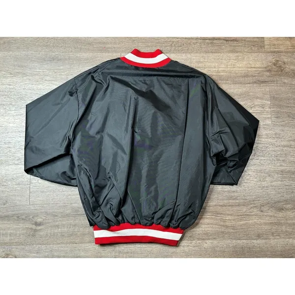 Vintage DeLong Black Red Baseball Jacket Bound Brook Embroidered USA