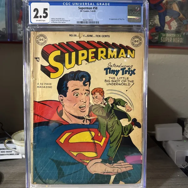 Superman #58 1949 CGC 2.5 (1st App of Tiny Trix) OW Pages Rare