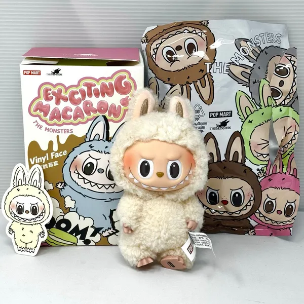 LABUBUラブブ Exciting Macaron Soymilk Labubu The Monsters Exciting Macaron Vinyl Face Series Soy