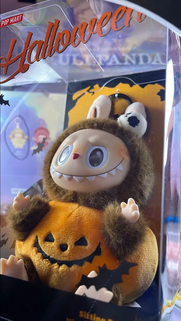 正規品 labubu ラブブ Halloweensitting pumpkin Happy Halloween Party SeLAries-Sitting Pumpkin Vinyl Plush