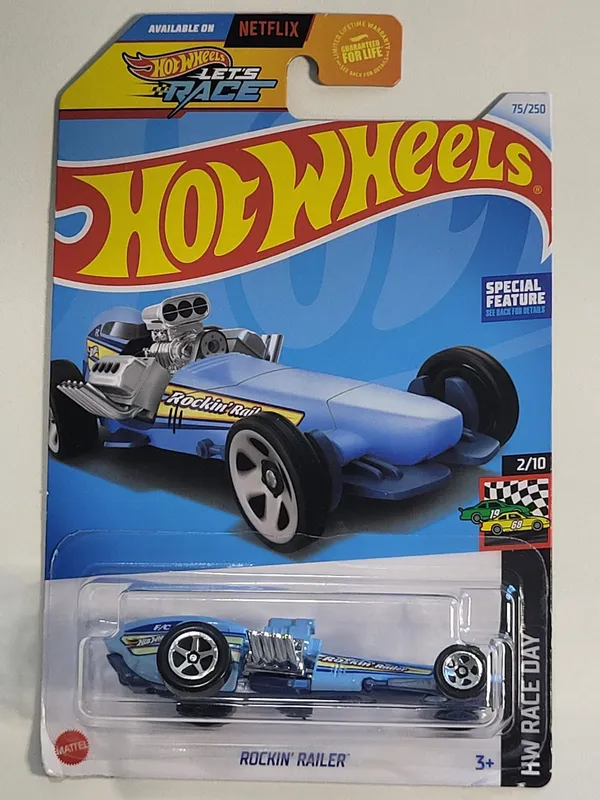 Hot Wheels Light Blue Rockin' Railer Let's Race Netflix Racecar Sports ...