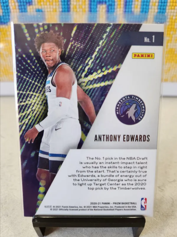 2020-21 Panini Prizm Instant Impact Anthony Edwards RC #1- Timberwolves ...