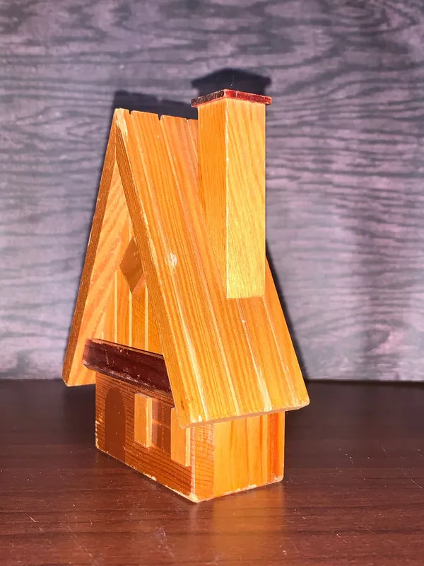 AA-211 Traditional German Wood Incense Smoker Erzgebirge Log Cabin A ...