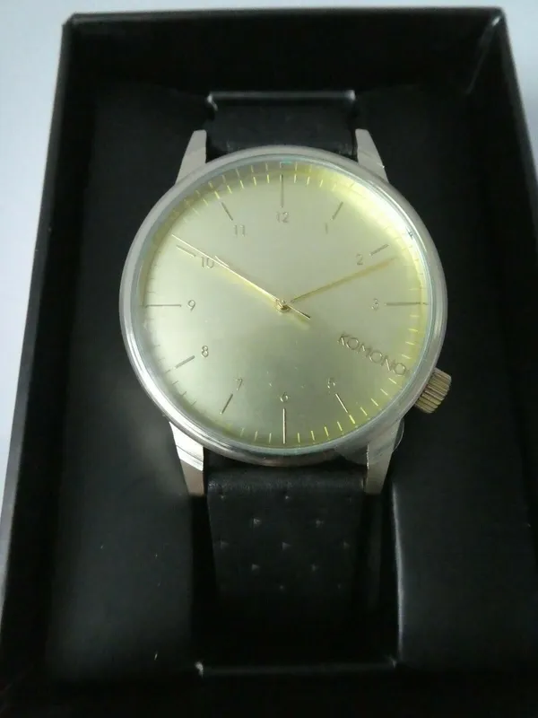 Komono Winston Black Zirconium KOM-W2002 Gold Dial 41 mm