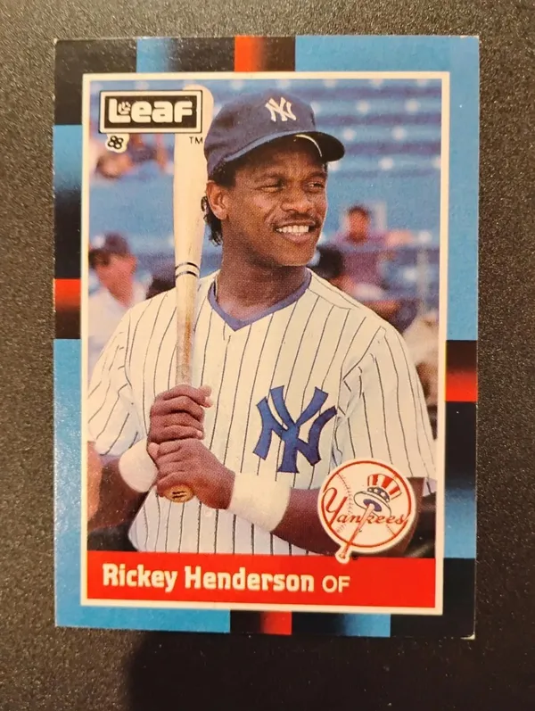 1988 Leaf #145 Rickey Henderson - New York Yankees - HOF - NmMt
