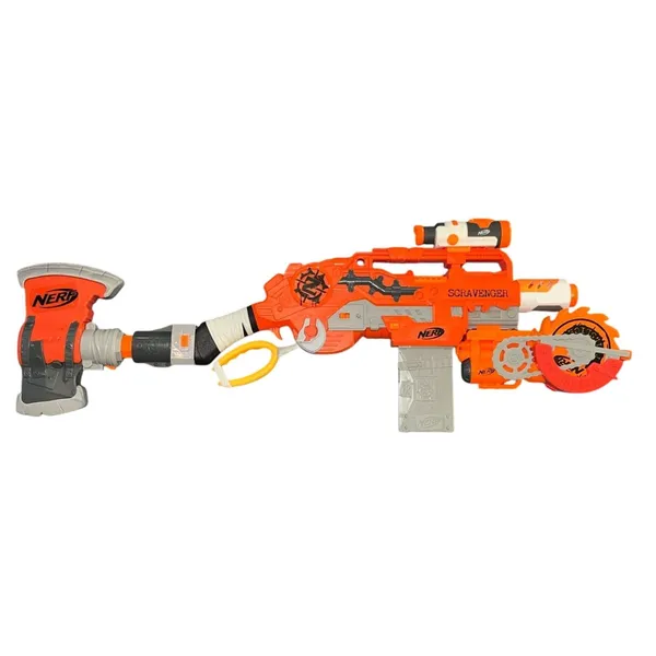 Nerf Zombie Strike Scavenger Rifle Twinslice Axe Hammer Scope 3x