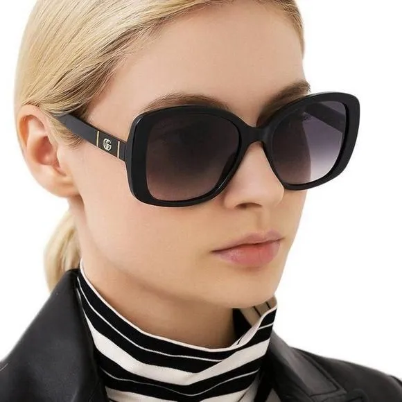 Brand NEW Gucci GG0762S 001 Black Gray Gradient Square Women
