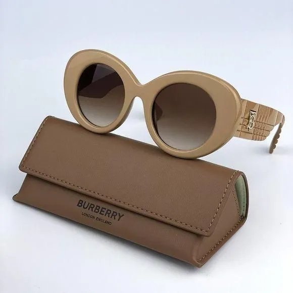 BURBERRY ブラウンオーバーサイズサングラスBE4370U MARGOT Burberry Margot Brown Gradient Round Ladies Sunglasses BE4370U