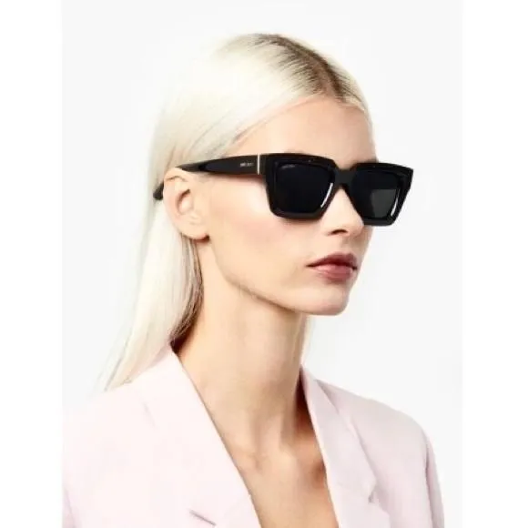 サングラス JIMMY CHOO Woman Sunglasses Black MEGS/S 807T4 Jimmy Choo MEGS/S women Black Squared Sunglasses – Otticanet USA