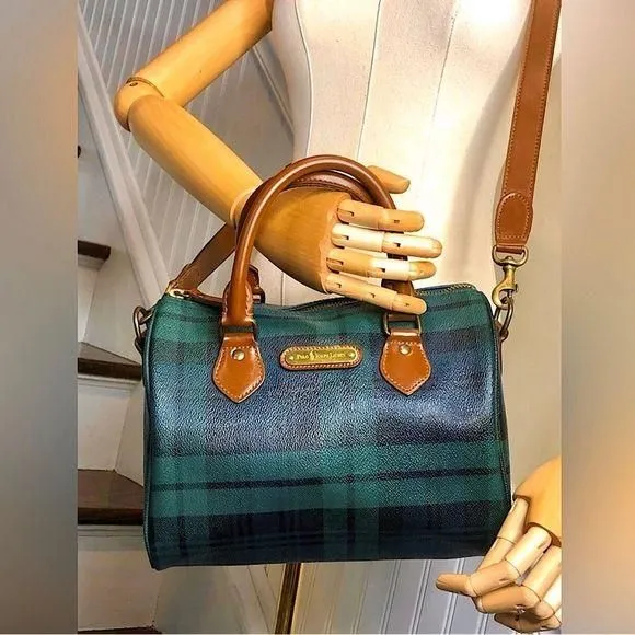 RALPH LAUREN Black Watch Plaid Speedy 25 Crossbody Strap