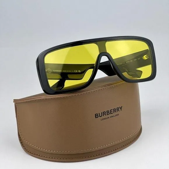 NEW Burberry BE4401U 300185 Black Yellow Shield Unisex