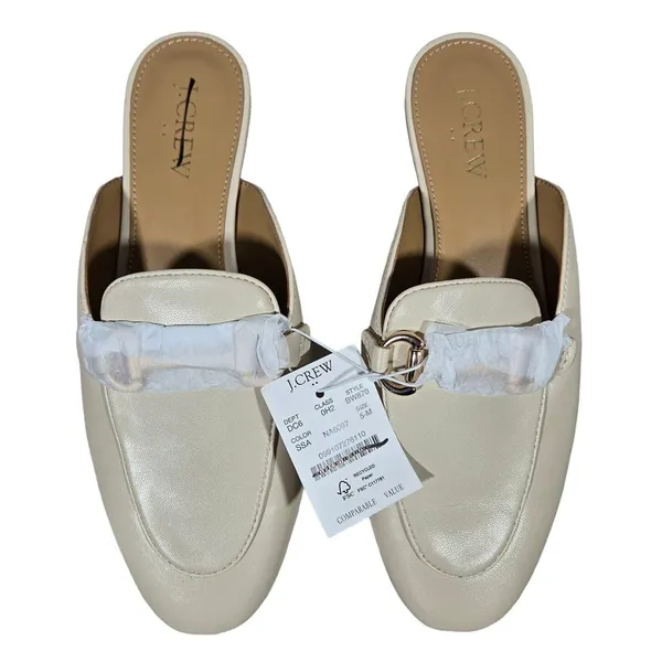 J. Crew Factory Bit loafer mules in Natural 5 M NWT