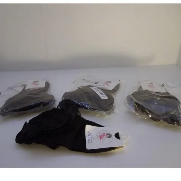 Girls Black Ankle Frilly Socks 5" Toe to heel Set of 4 · Whatnot Buy