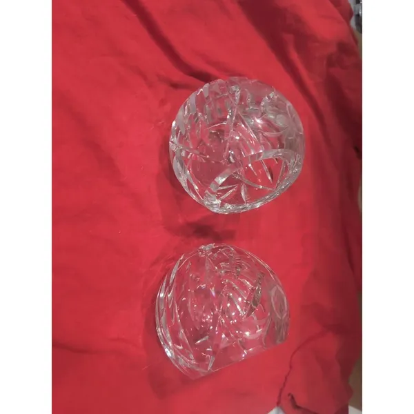 Orb Shaped Lead Crystal Ashtray, Set of 2, Cigarette Cigar Holder ...