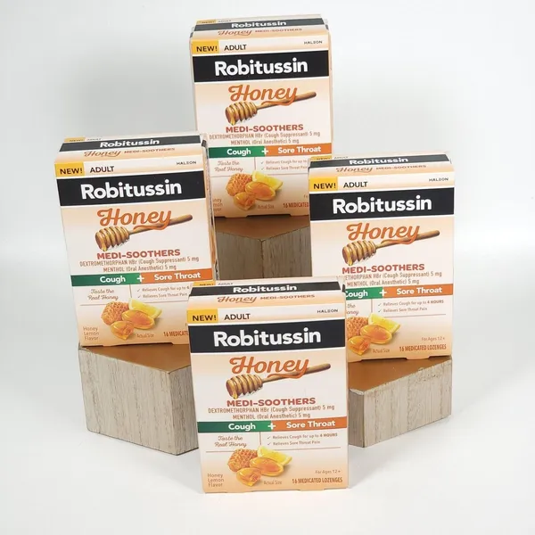 4 Pack Robitussin Medi Soothers Medicated Lozenges 16ct Ea Honey Lemon ...