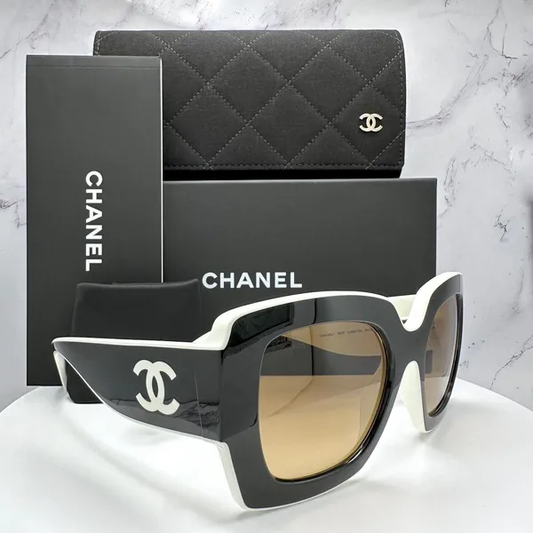 CHANEL グレー スクエア サングラス CHANEL シャネル ロゴ スクエア メガネ サングラス CH4281QH